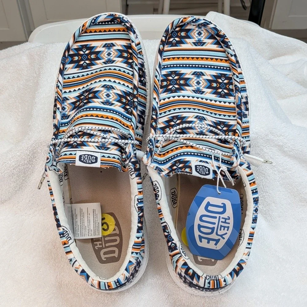 NWT Hey Dude Wally Mantis Mens 15 Aztec Southwestern Slip On Shoes 41245-90H